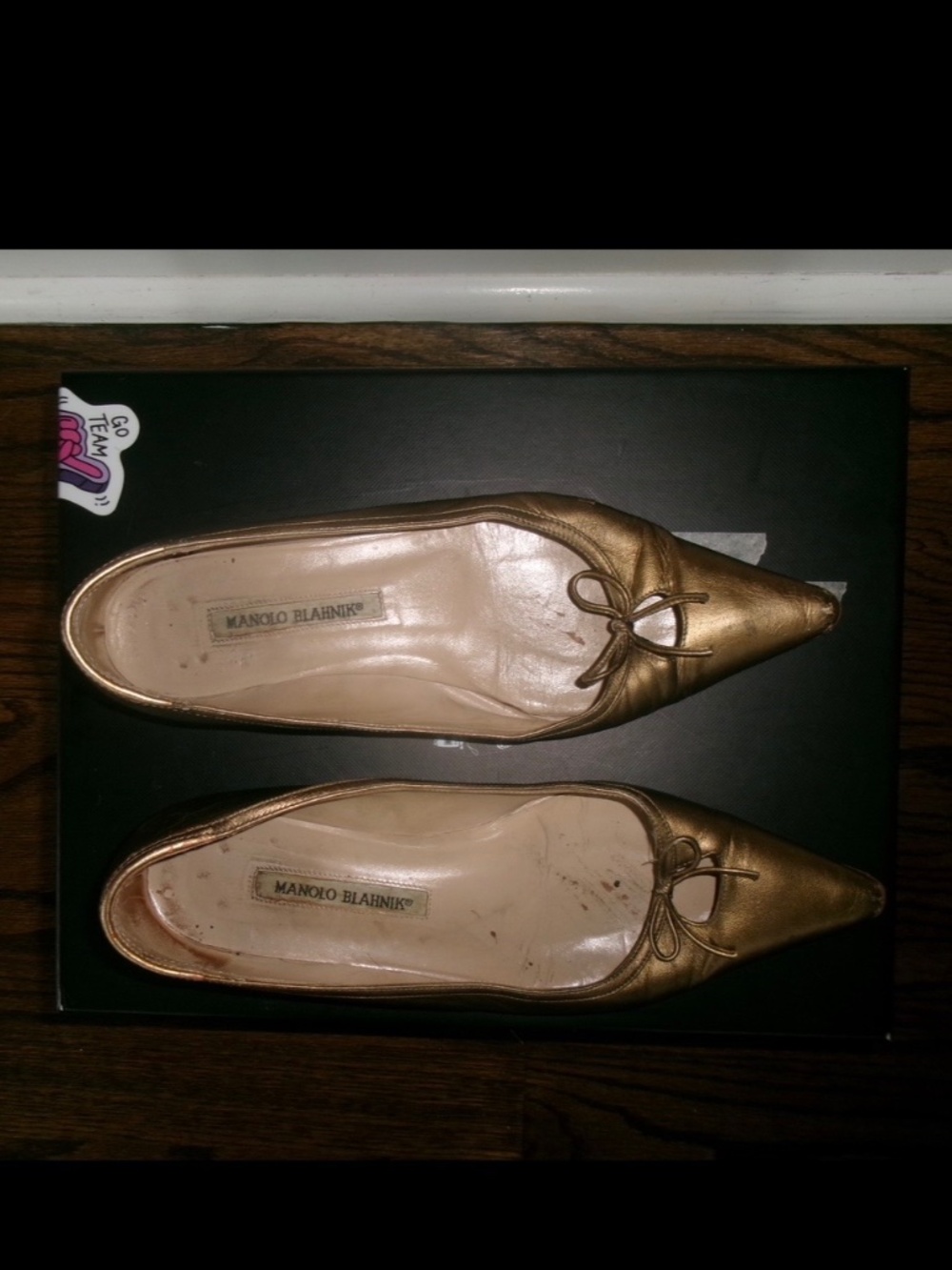 Vintage gold pointed flats size 37.5